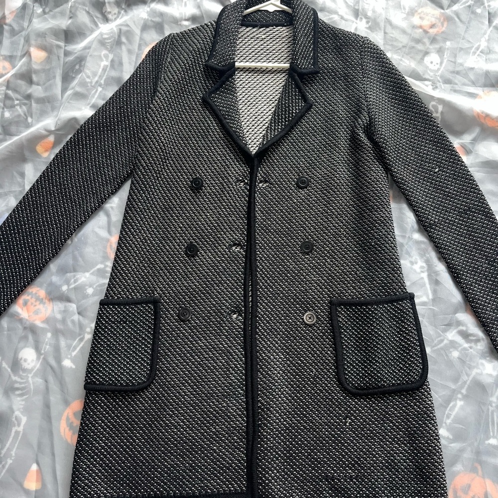 Women's Black Double-Breasted Coat